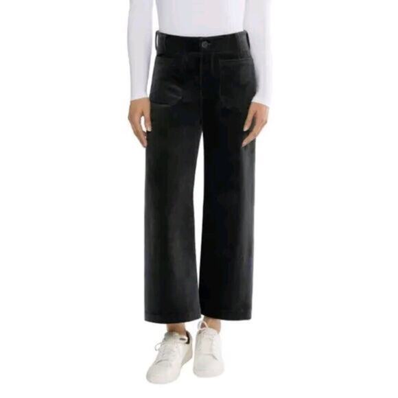 Matty M Ladies' Wide Leg Corduroy Pant Women's, Large Black Color Inseam 27‎ in. - Picture 1 of 3
